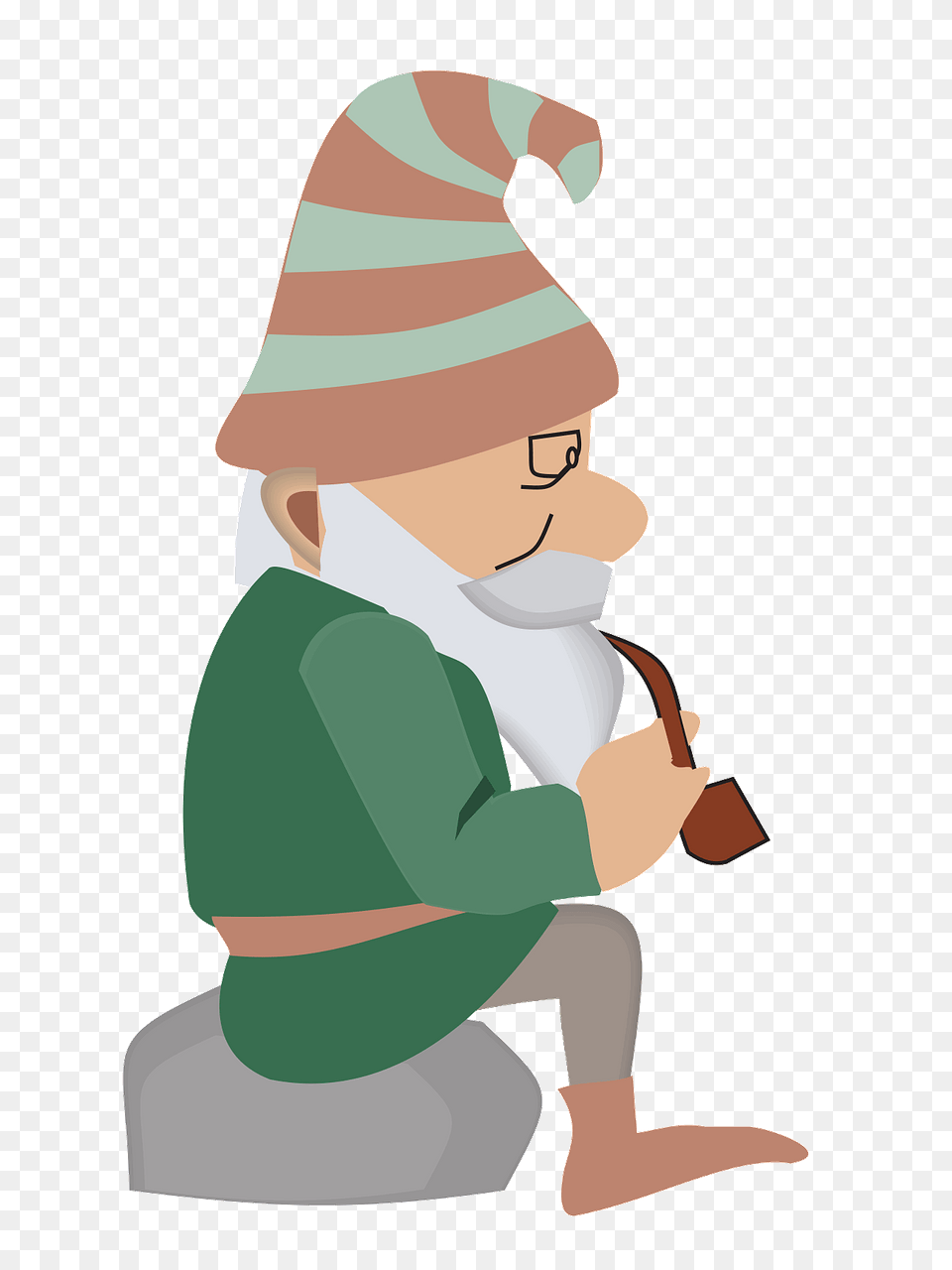 Gnome Smoking A Pipe Clipart, Clothing, Hat, Baby, Person Png Image