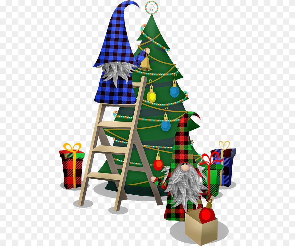 Gnomes Preparing Christmas Tree Clipart Christmas Tree, Christmas Decorations, Festival, Christmas Tree Free Png Download