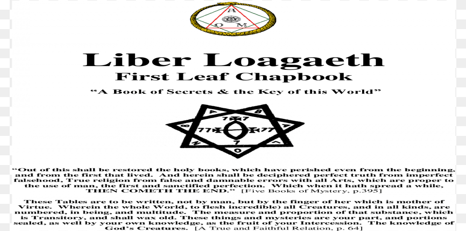 Gnostic Church Loagaeth First Leaf Chap Book Emblem, Advertisement, Poster, Symbol, Page Png Image
