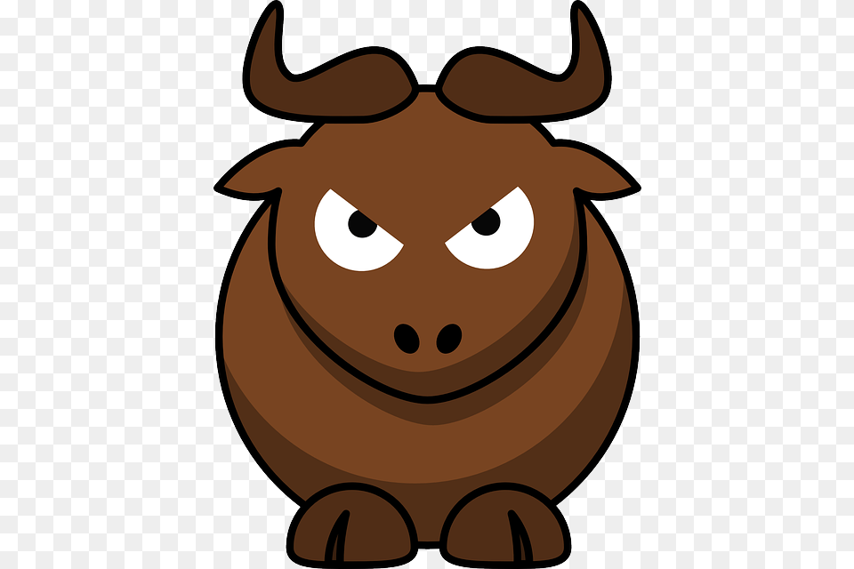 Gnu Angry Animal Cute Funny Mammal Bull, Livestock Free Transparent Png