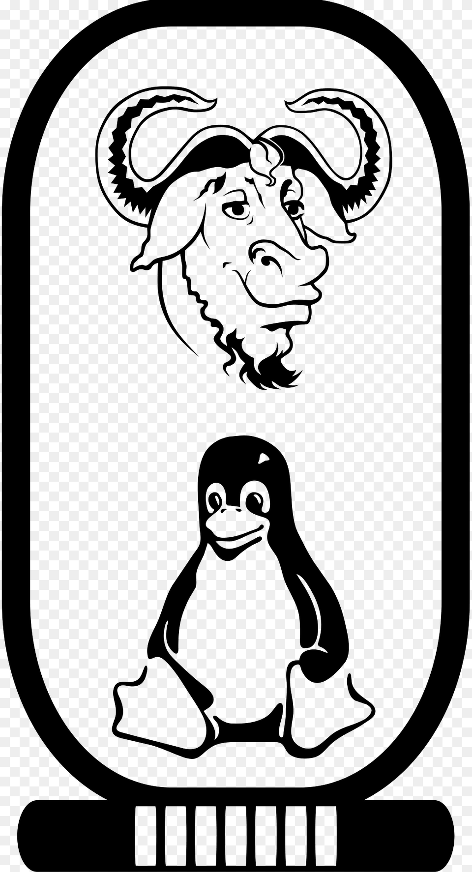 Gnu Linux Cartouche Clipart, Animal, Bird, Penguin, Sticker Free Transparent Png