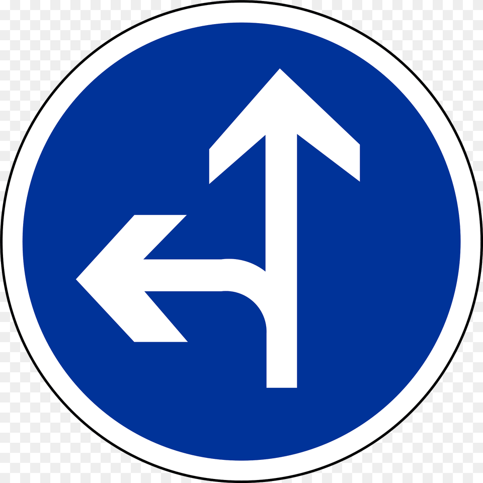 Go Ahead Or Turn Left Clipart, Sign, Symbol, Road Sign Free Png