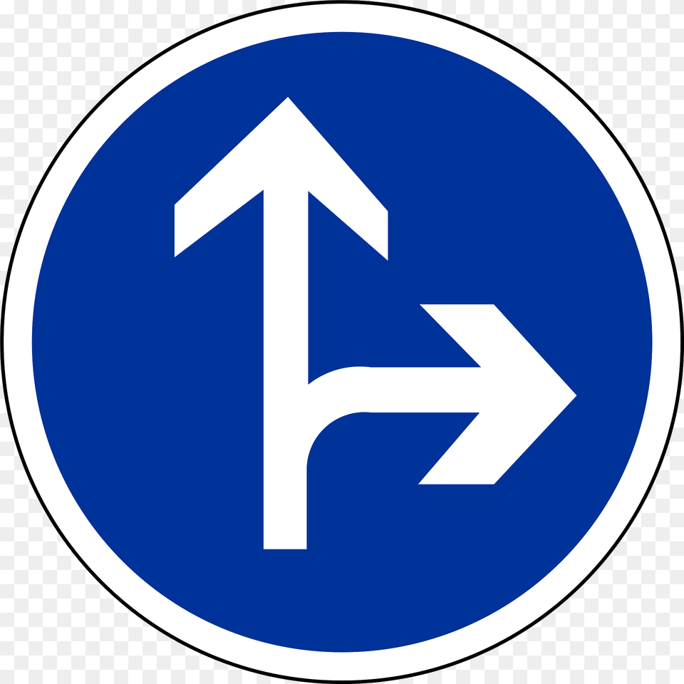Go Ahead Or Turn Right Clipart, Sign, Symbol, Road Sign Png