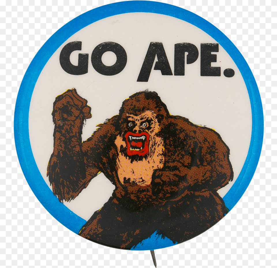 Go Ape Social Lubricator Button Museum Orangutan, Symbol, Logo, Badge, Male Free Png