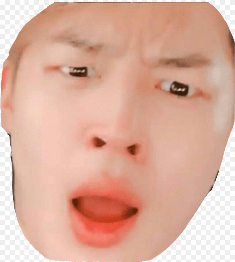 Go For Them Buddy Bts Kpop Jimin Barefaced Funny Meme Bts Meme Face, Head, Person, Baby Free Png