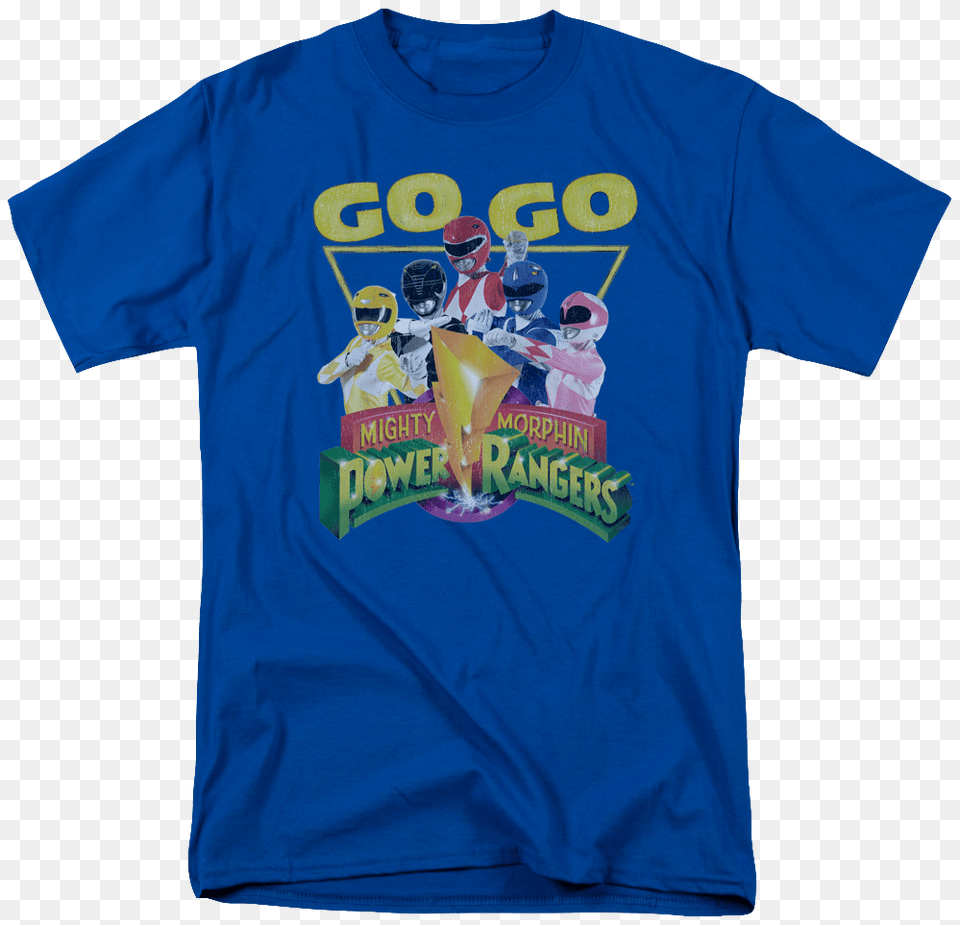 Go Go Power Rangers Shirt Power Rangers T Shirt Blue, Clothing, T-shirt, Boy, Child Png Image
