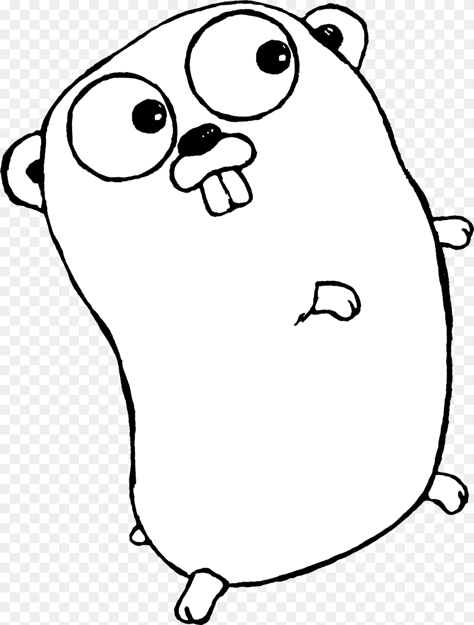 Go Gopher Mascot Bw Google Go, Baby, Person Free Transparent Png