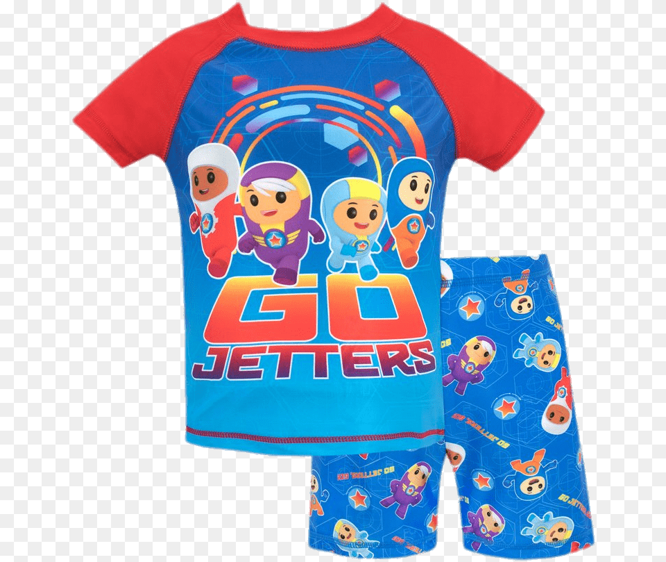Go Jetters Swim Set Thomas The Tank Engine, Clothing, Shirt, Baby, Person Png Image