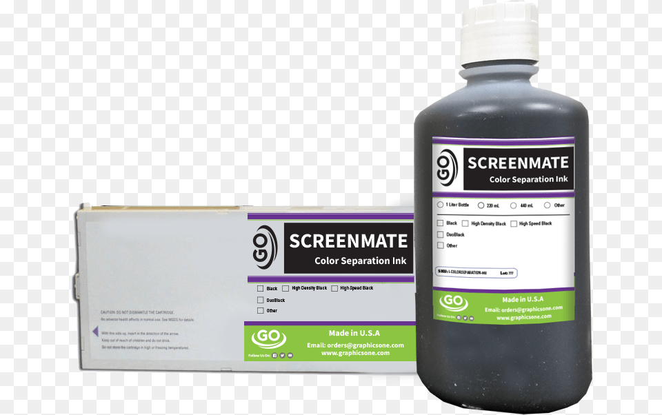 Go Screenmate Color Separation Ink Bottle, Food, Seasoning, Syrup Png Image