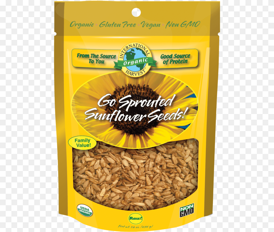 Go Sprouted Sunflower Seeds International Harvest Go Sprouted Almonds 4 Oz Orange, Food, Produce, Grain, Rice Free Png