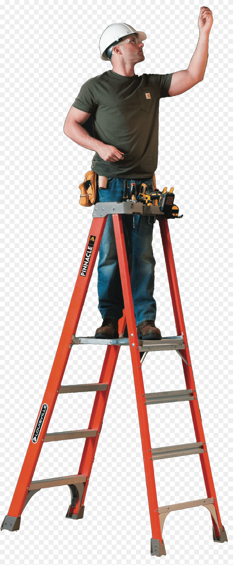 Go To Man On A Ladder, Worker, Person, Male, Helmet Png Image