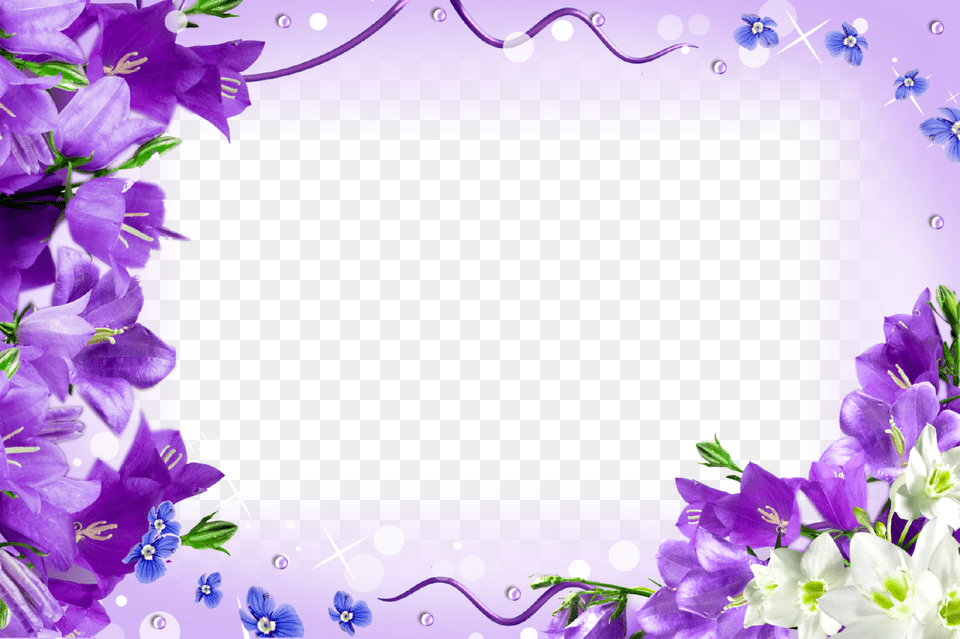 Go To Image Purple Flowers Frame, Art, Floral Design, Graphics, Pattern Free Png Download
