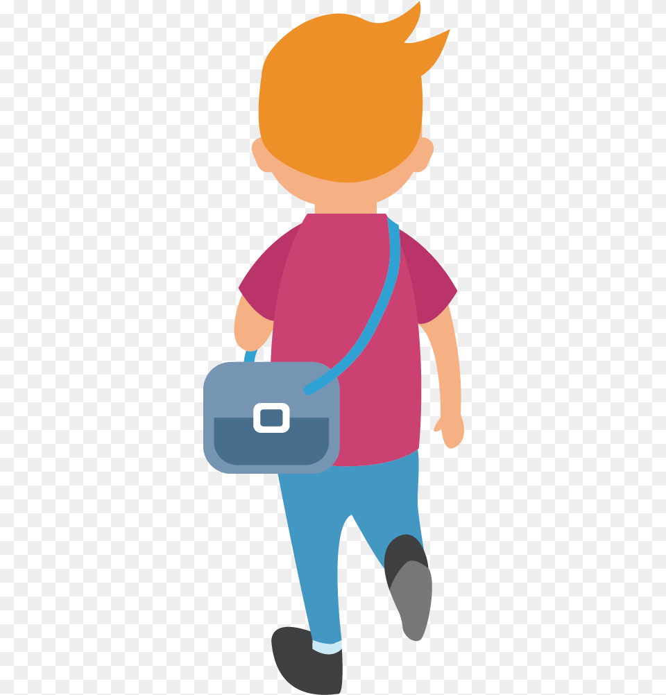 Go To School, Baby, Person, Bag, Head Free Png Download
