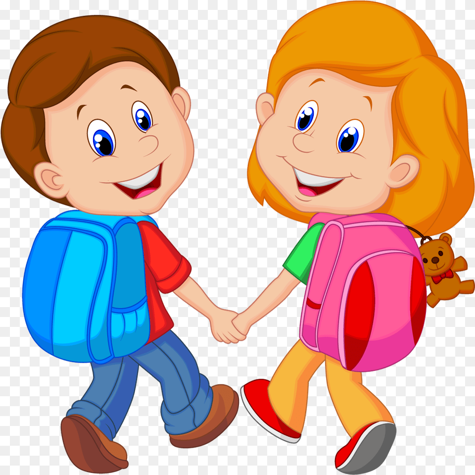 Go To School Clip Art, Baby, Bag, Person, Face Free Transparent Png