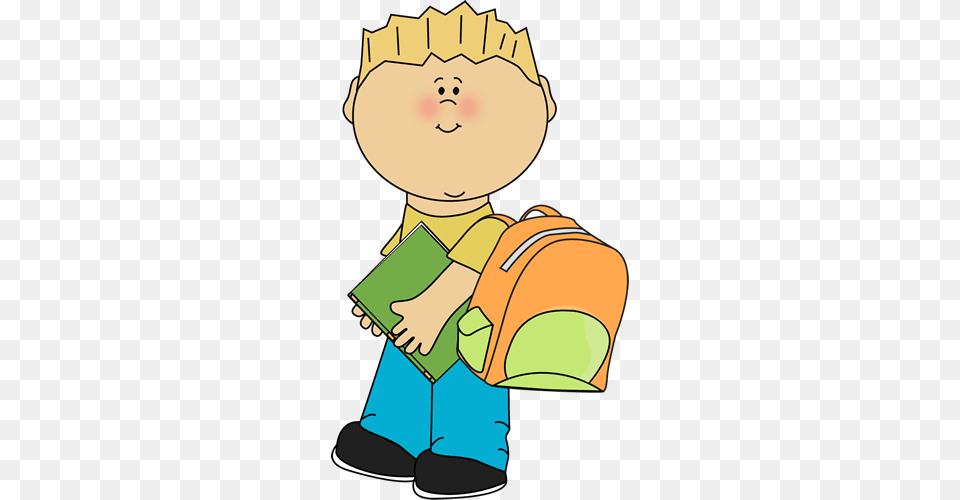 Go To School Clip Art Vectors Make It Great, Person, Reading, Bag, Baby Free Png