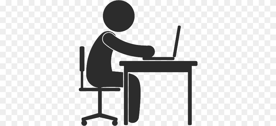 Go To Top Office Clip Art Black And White, Person, Sitting Png