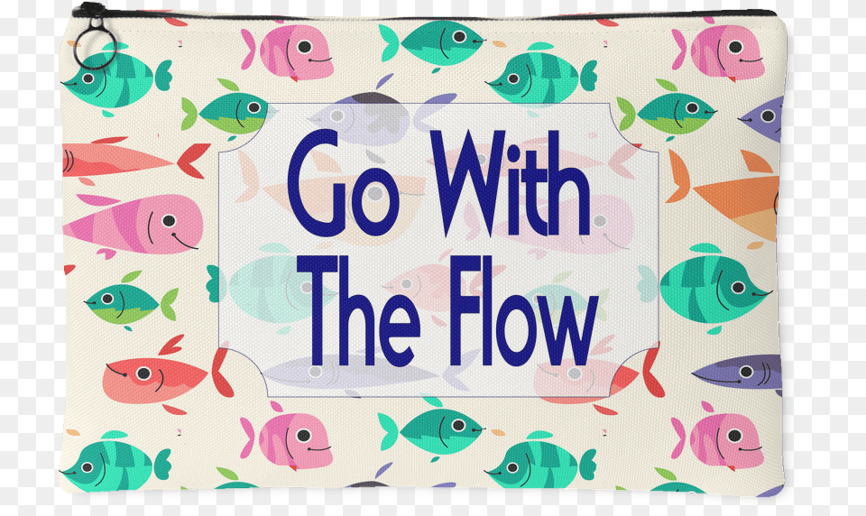 Go With The Flow Cute Fish Accessory Pouch Address Book Fish Pattern For Contacts Addresses, Cushion, Home Decor, Text Free Png Download