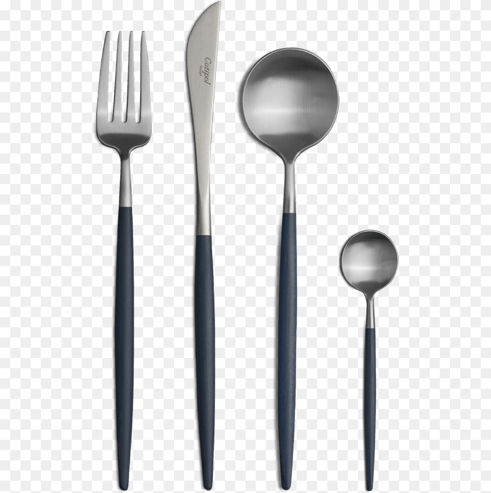 Goa Matteblue Handle Flatware Cutipol Goa Brown Gold, Cutlery, Fork, Spoon Free Png Download