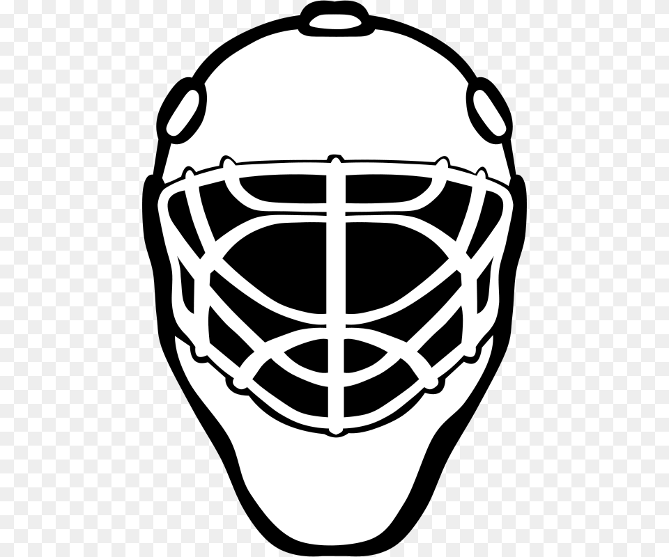 Goalie Mask Simple Bw, Helmet, American Football, Ammunition, Football Free Transparent Png