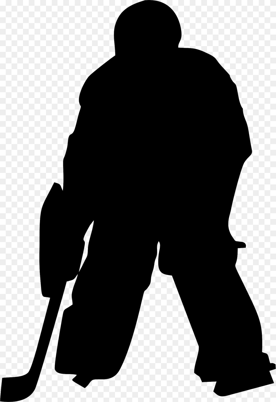Goaltender Silhouette Field Hockey Ice Hockey Hockey Goalie Silhouette, Adult, Male, Man, Person Free Transparent Png