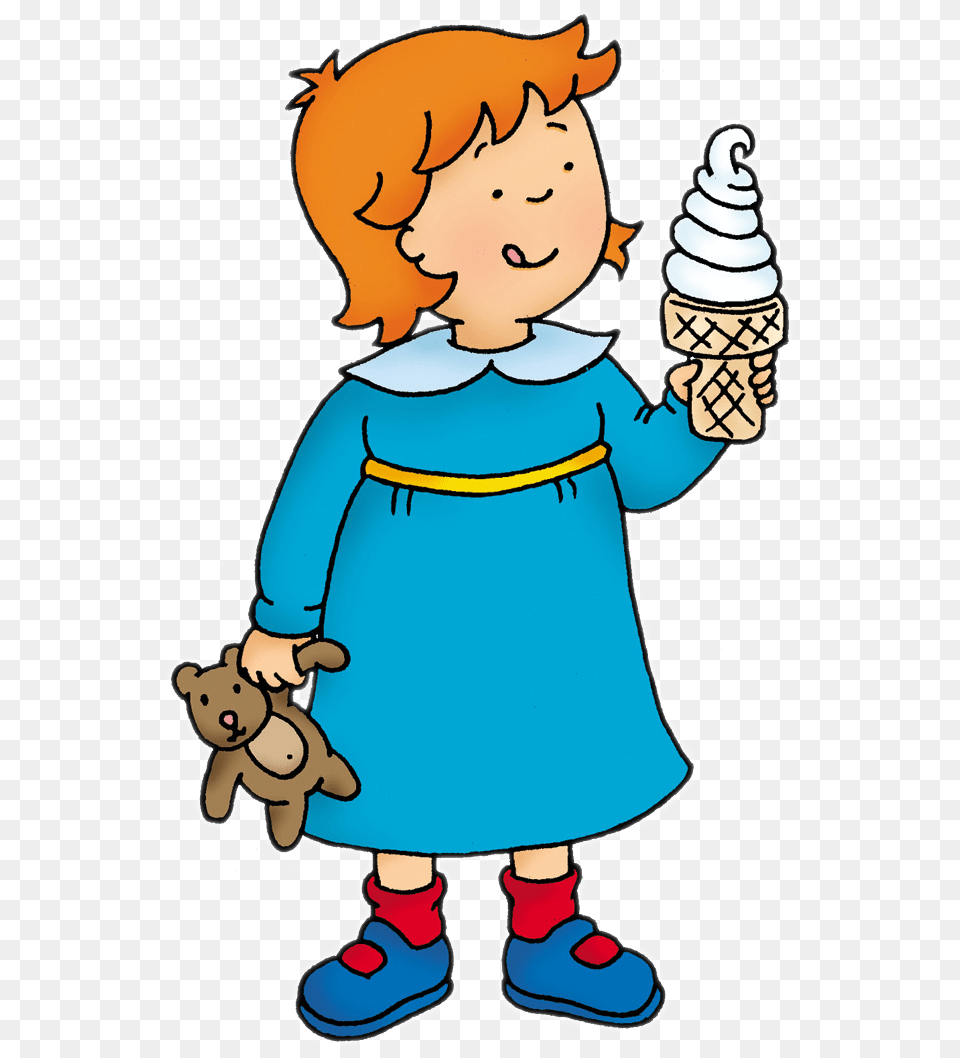 Goanimate Characters Rosie Caillou, Food, Ice Cream, Cream, Dessert Png Image