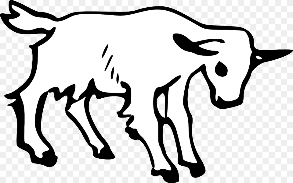 Goat Black And White Clipart, Livestock, Animal, Mammal, Kangaroo Png