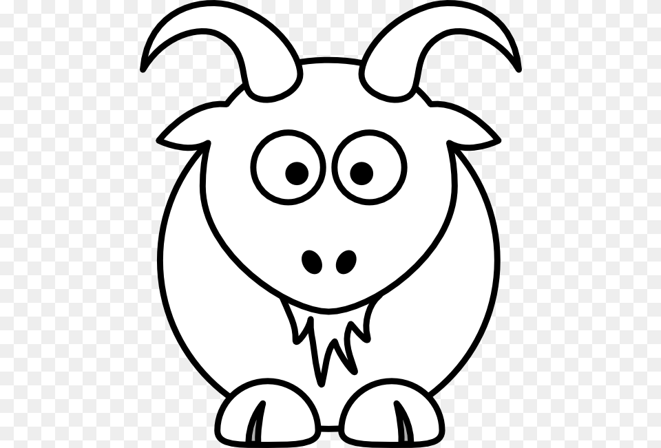 Goat Clipart Black And White, Animal, Bear, Mammal, Wildlife Png Image