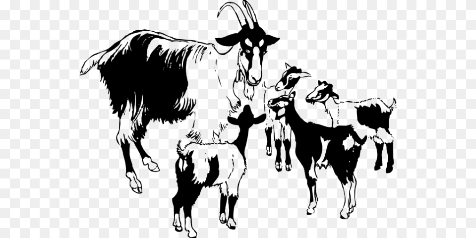 Goat Clipart Family Herd Of Goats Clipart, Livestock, Animal, Calf, Cattle Free Png Download