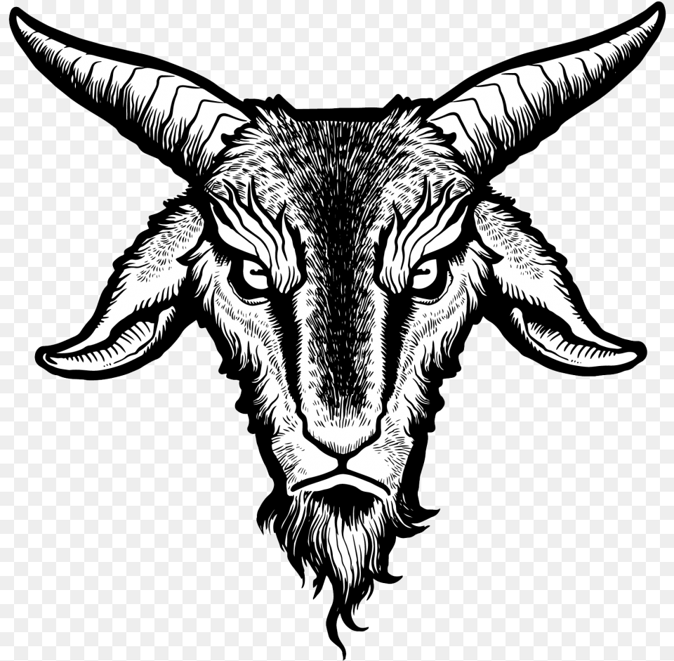 Goat Demon Transprent Satanic Goat Line Art, Drawing, Animal, Antelope, Mammal Free Png