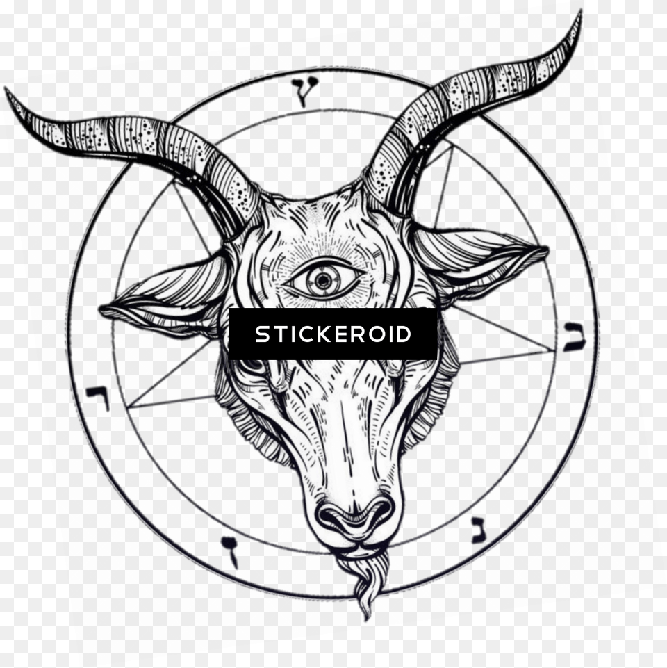 Goat Devil Drawing Clipart Download Devil Goat, Livestock, Animal, Cattle, Longhorn Free Transparent Png
