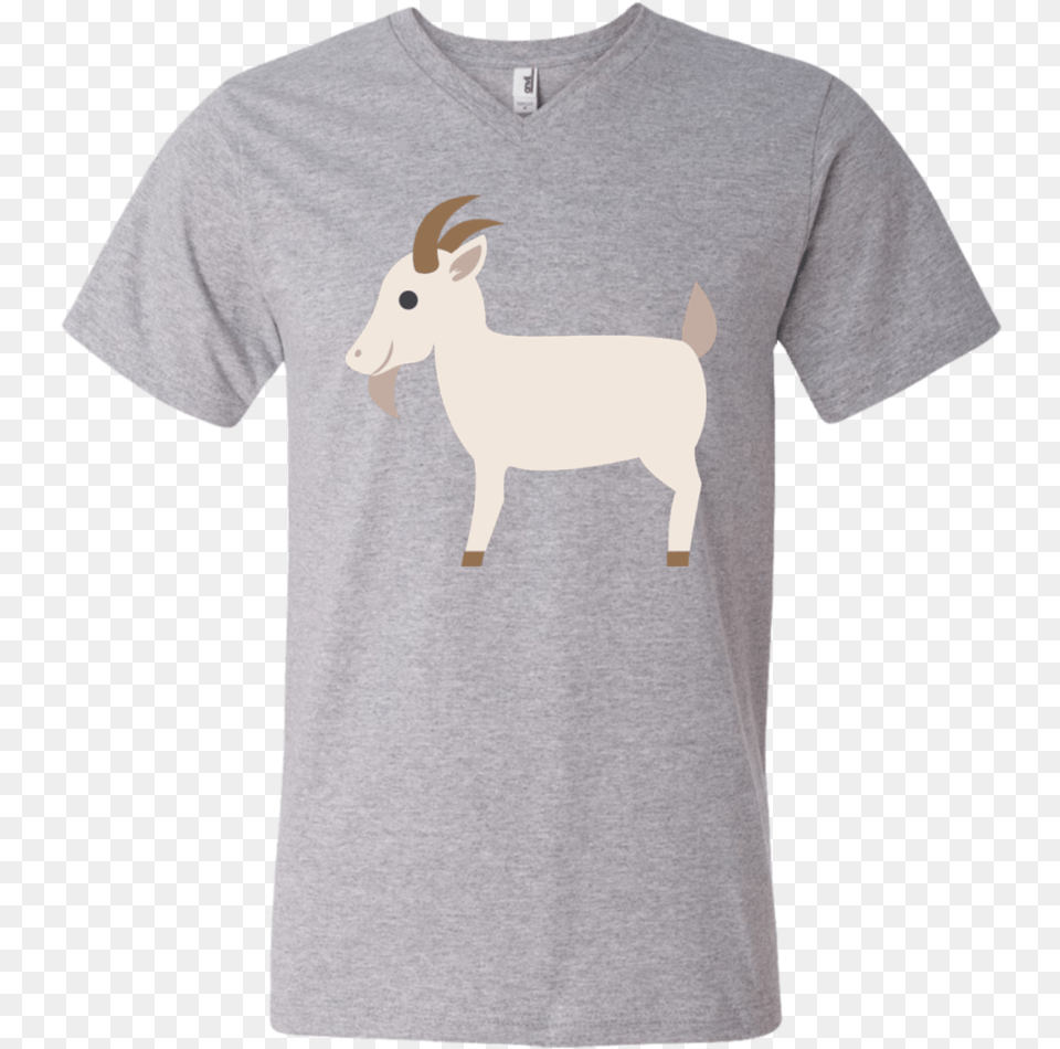 Goat Emoji Men S V Neck T Shirt T Shirt, Clothing, T-shirt, Livestock, Animal Png