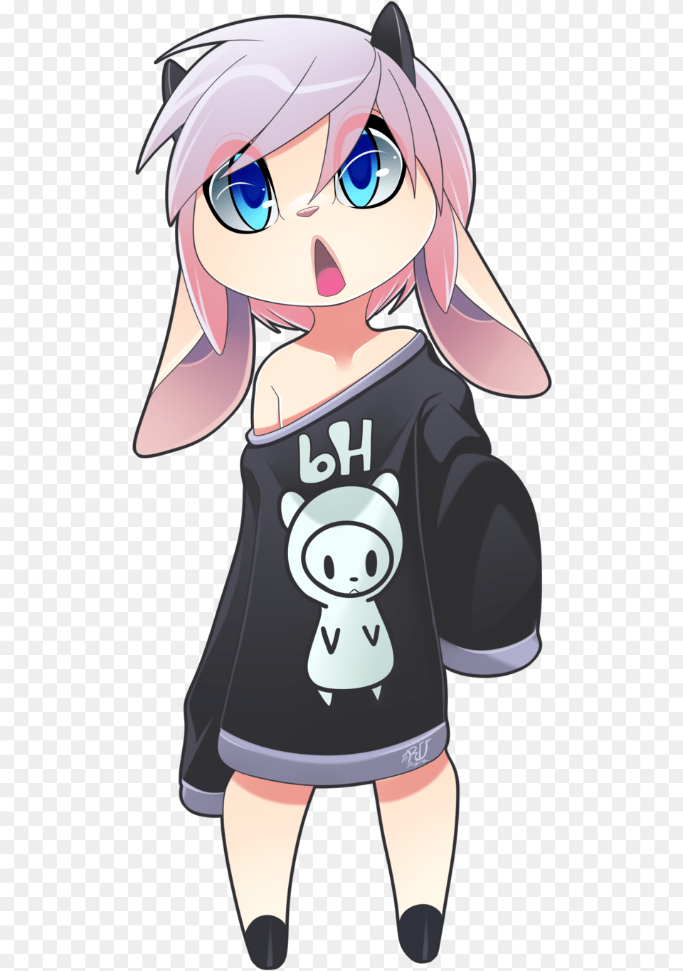 Goat Girl Sweater Manga Anime Freetoedit Anime Cute Girl Furry, Book, Comics, Publication, Baby Free Png