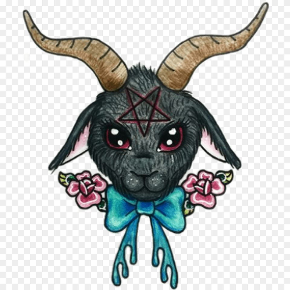 Goat Goathead Blackgoat Ziege Tattoo Tattoos Ziegenbock, Animal, Dinosaur, Reptile, Livestock Png