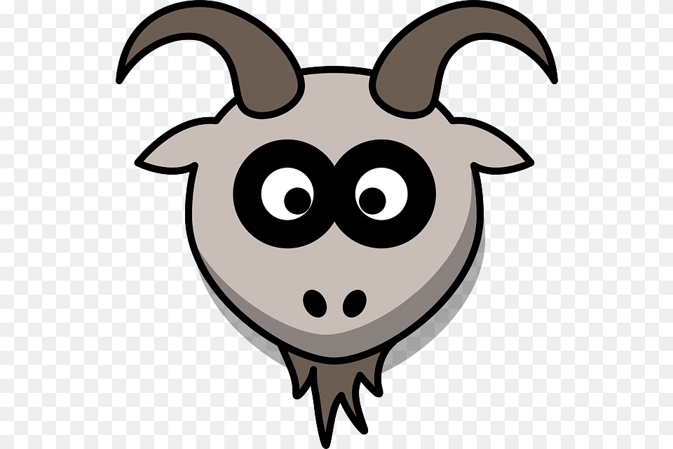 Goat Head Cartoon Gray Animal Mountains Goat Head Clipart, Kangaroo, Mammal, Livestock Png Image