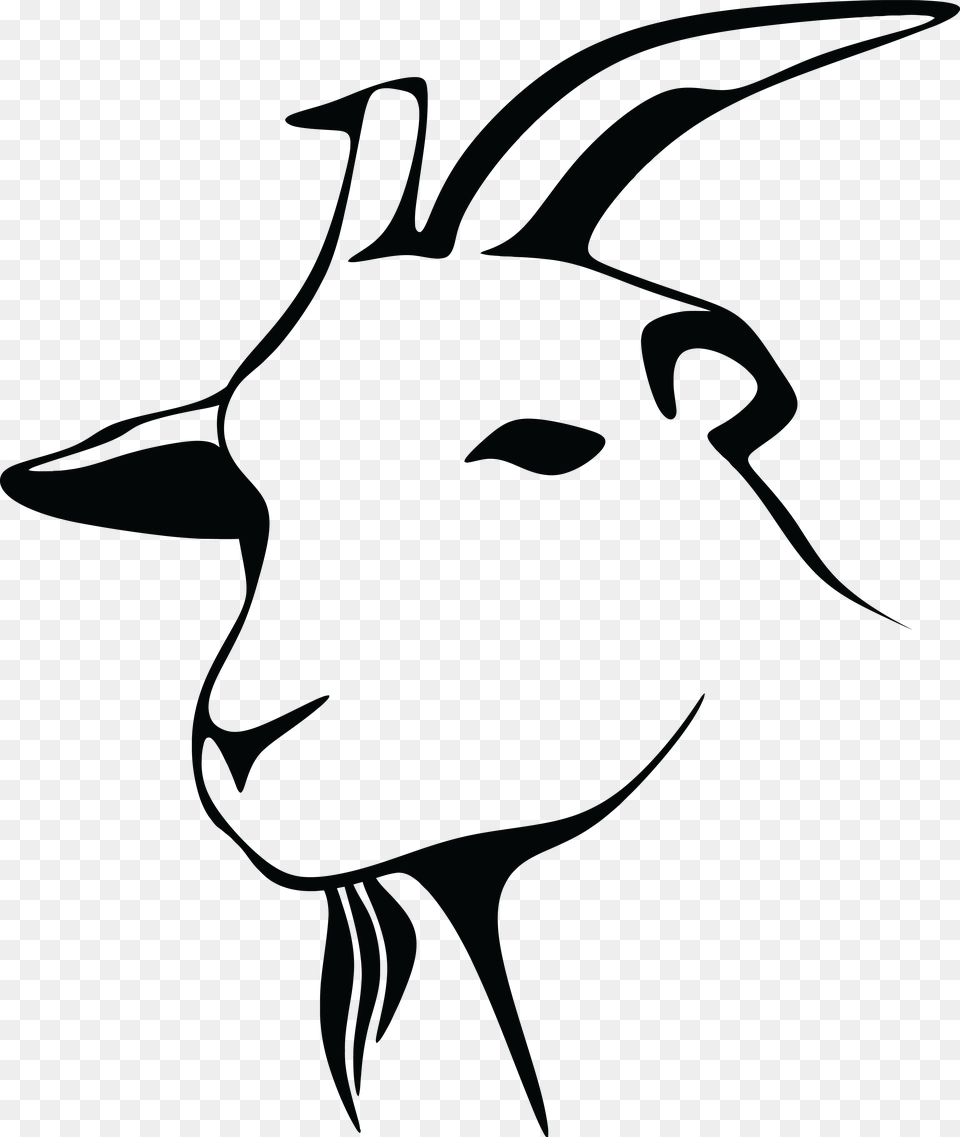 Goat Head Clip Art, Animal, Mammal, Silhouette Png