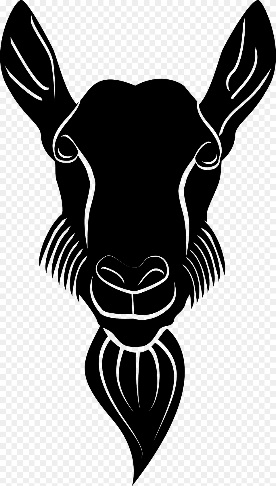 Goat Head Clipart, Silhouette, Livestock, Animal, Mammal Free Png Download