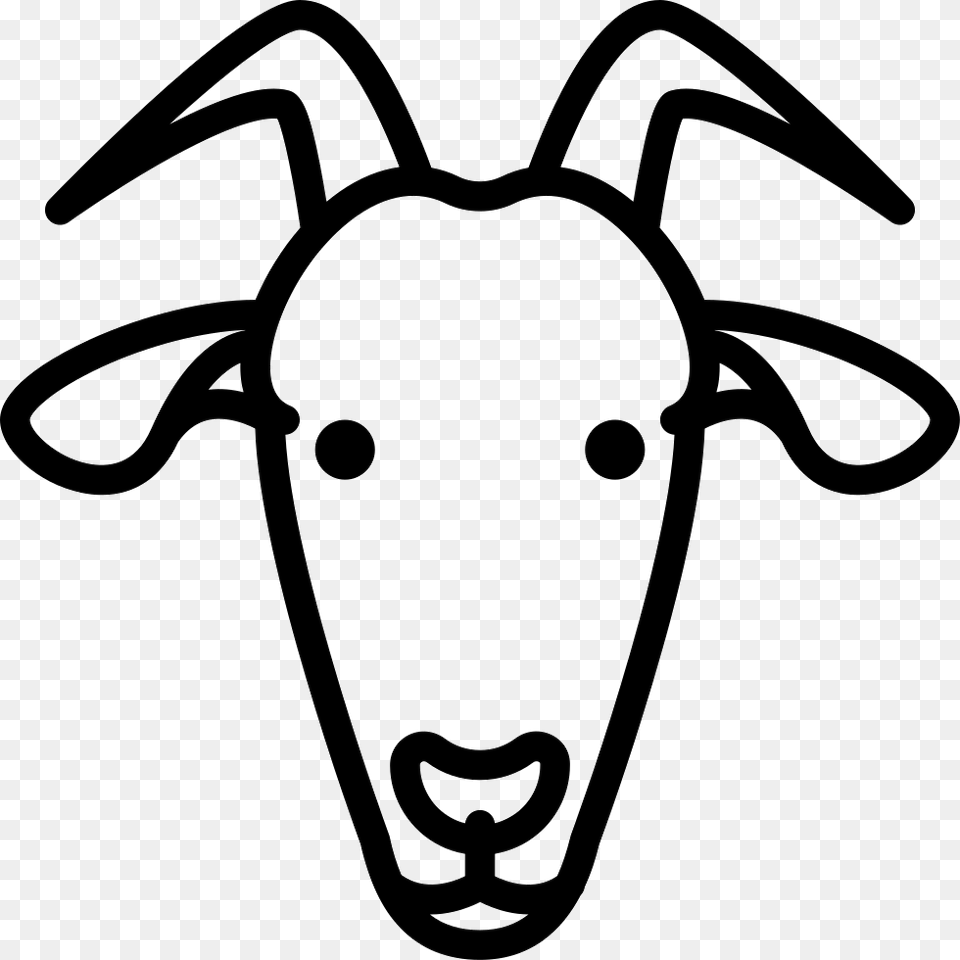 Goat Head Goat Head Icon, Stencil, Livestock, Animal, Mammal Png