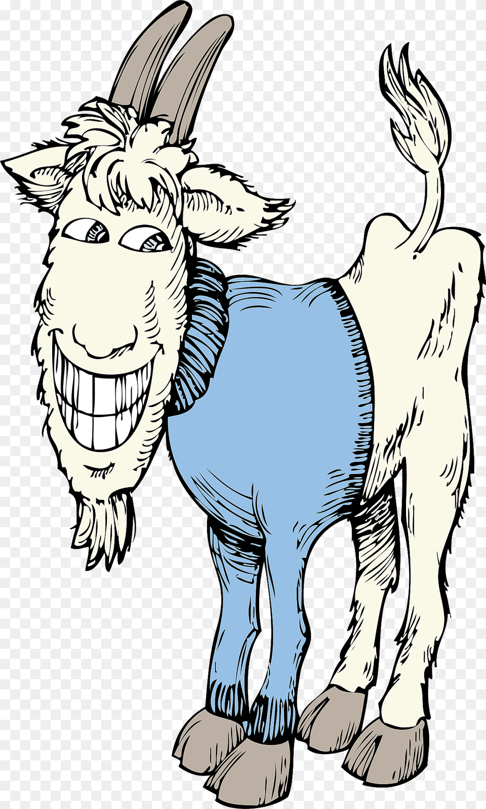 Goat In Blue Sweater Clipart, Livestock, Person, Animal, Face Png