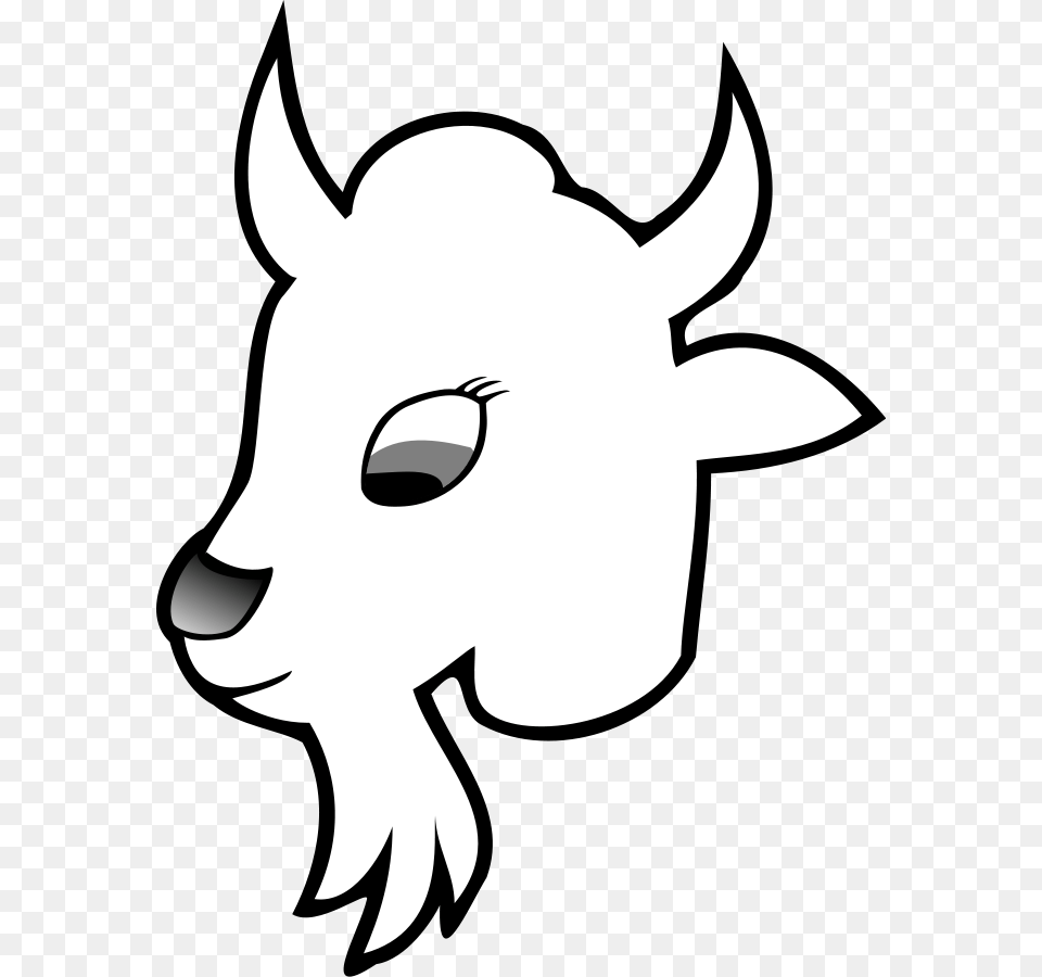 Goat Line Art Clipart For Web, Stencil, Animal, Fish, Livestock Png