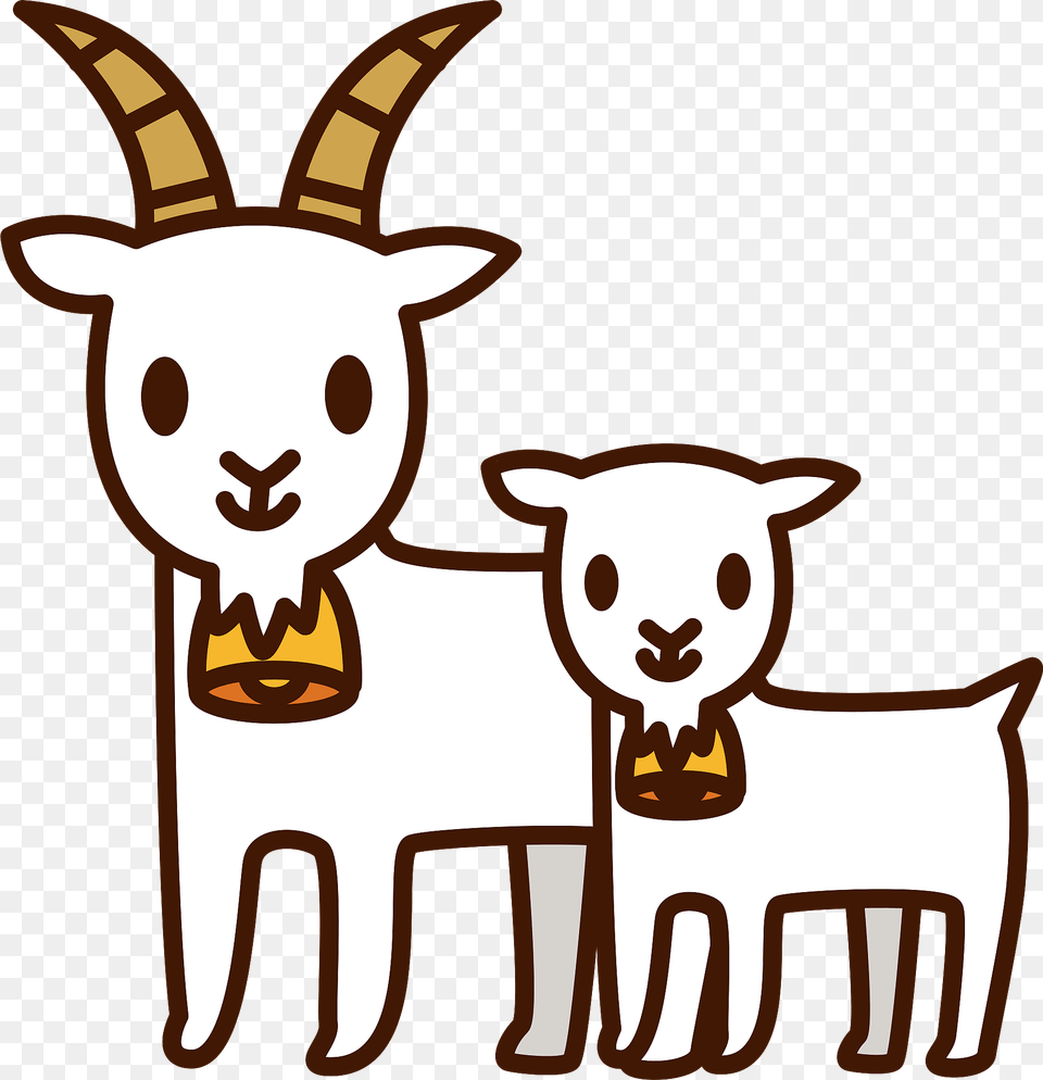 Goat Mother And Baby Clipart, Livestock, Animal, Mammal, Sheep Free Png Download