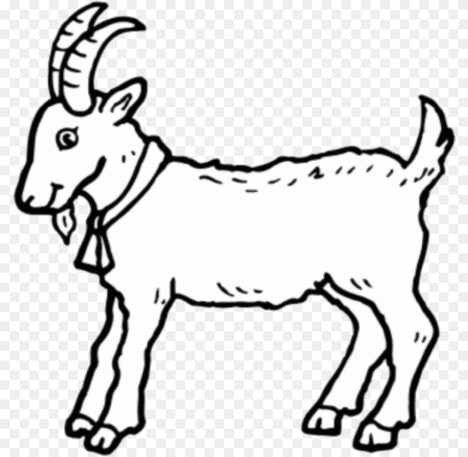 Goat Permalink To Ideas Clipart Black And White For Goatblack And White Clipart, Livestock, Animal, Mammal, Baby Free Png