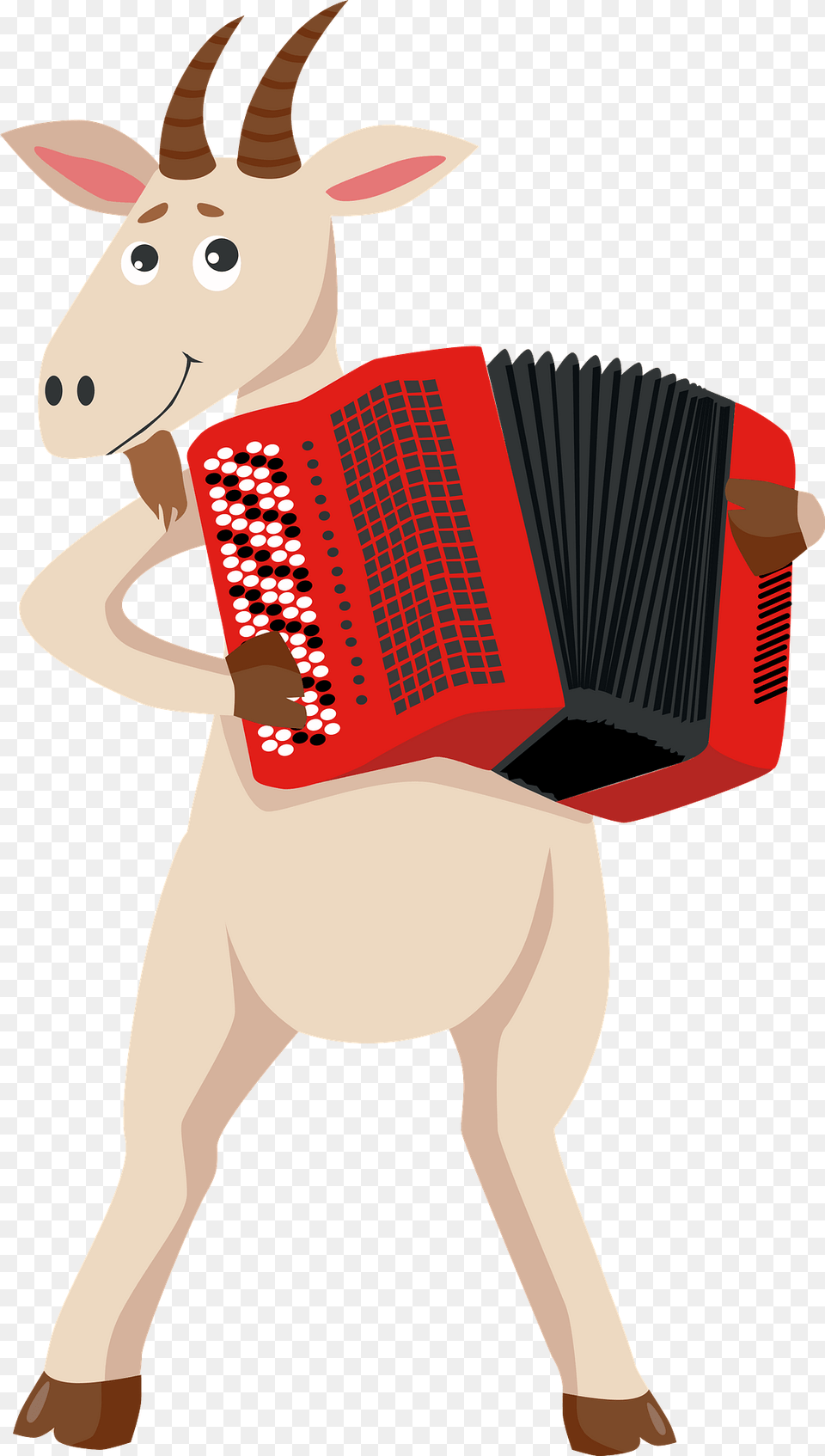 Goat Playing Accordion Clipart, Musical Instrument, Person Free Png Download