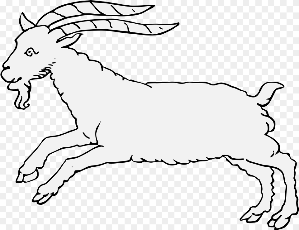 Goat Traceable Heraldic Art Goat, Animal, Mammal, Baby, Livestock Free Png Download