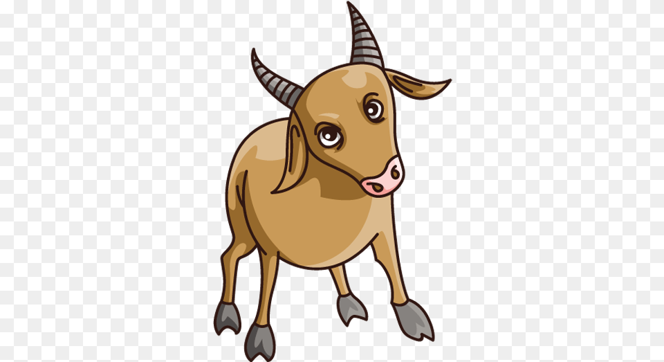 Goat Cartoon Cartoon Goat No Background, Animal, Bull, Mammal, Baby Free Transparent Png