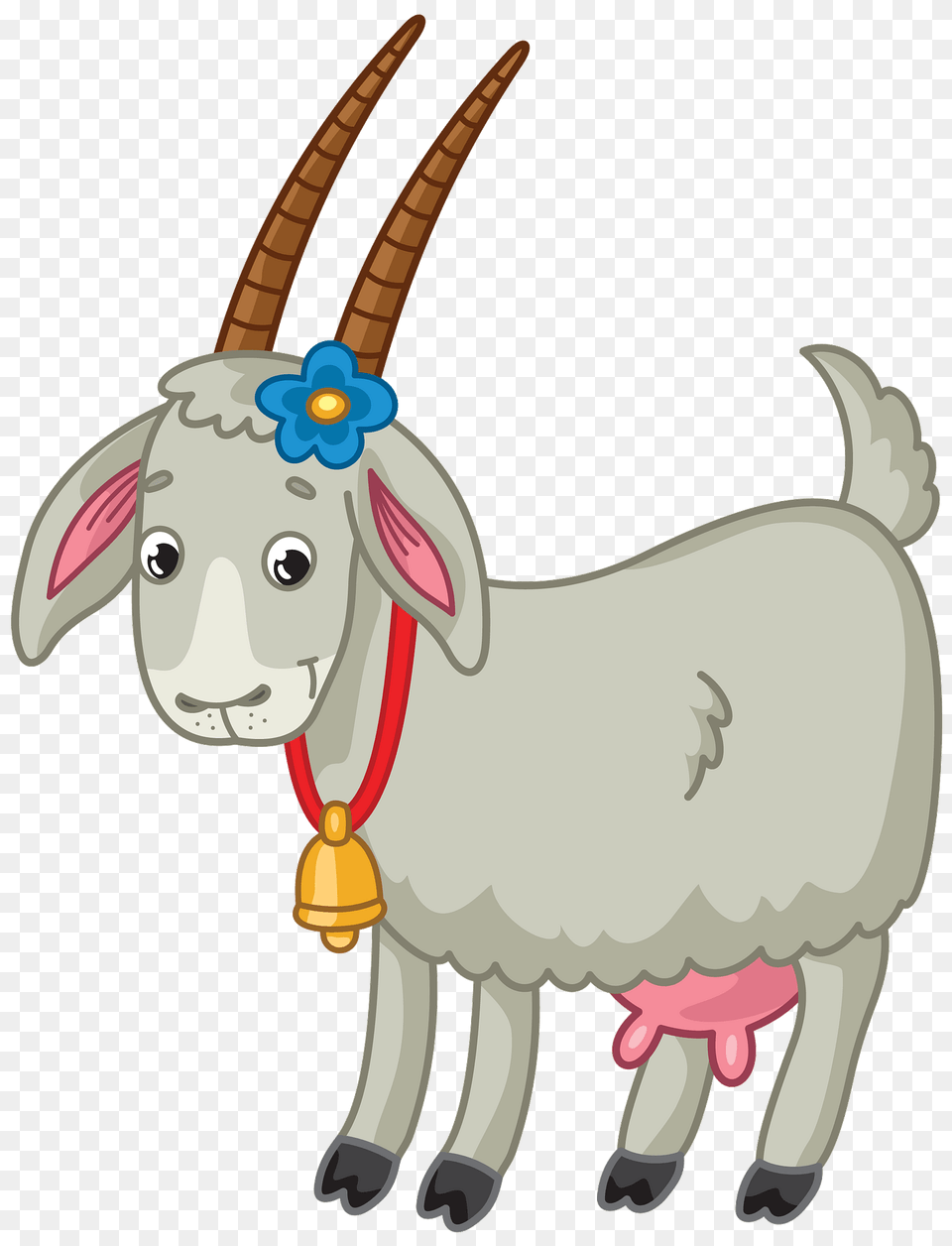 Goat With Bell Clipart, Livestock, Animal, Mammal, Fish Png Image