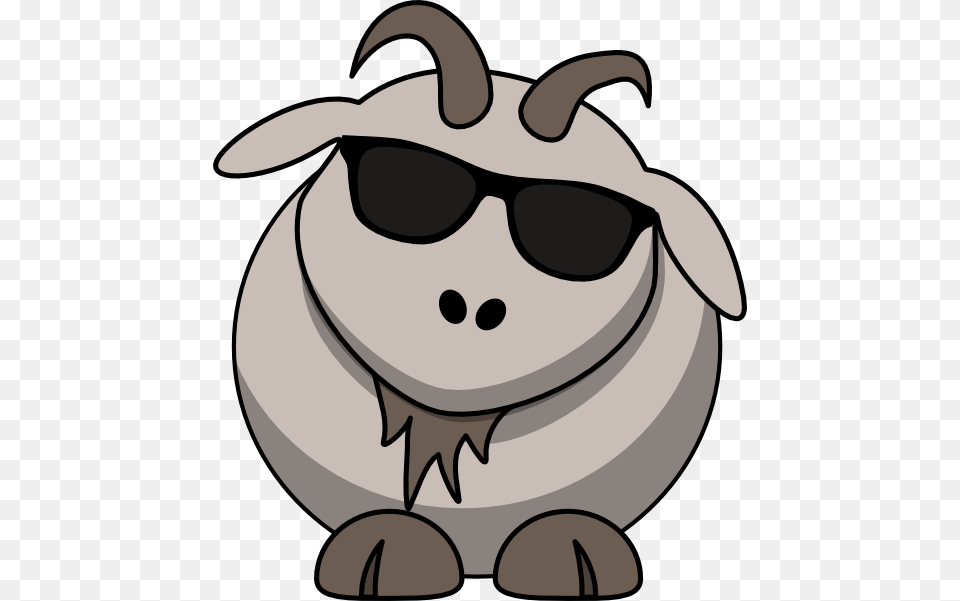 Goat With Sunglasses Clip Art, Animal, Mammal, Rabbit, Fish Png Image