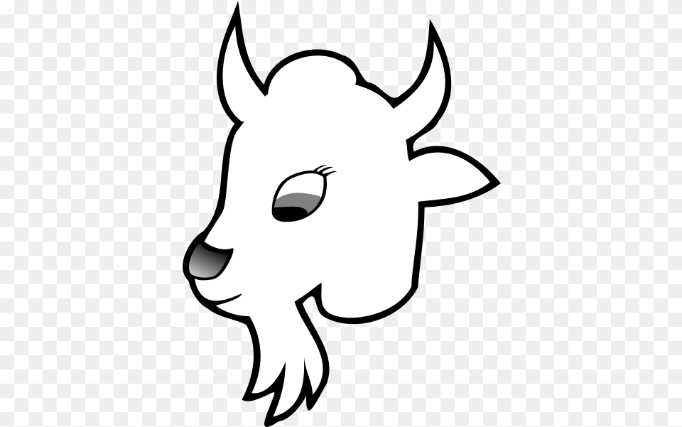 Goats Head Clipart Black And White Goat Animated, Stencil, Animal, Fish, Sea Life Free Png Download