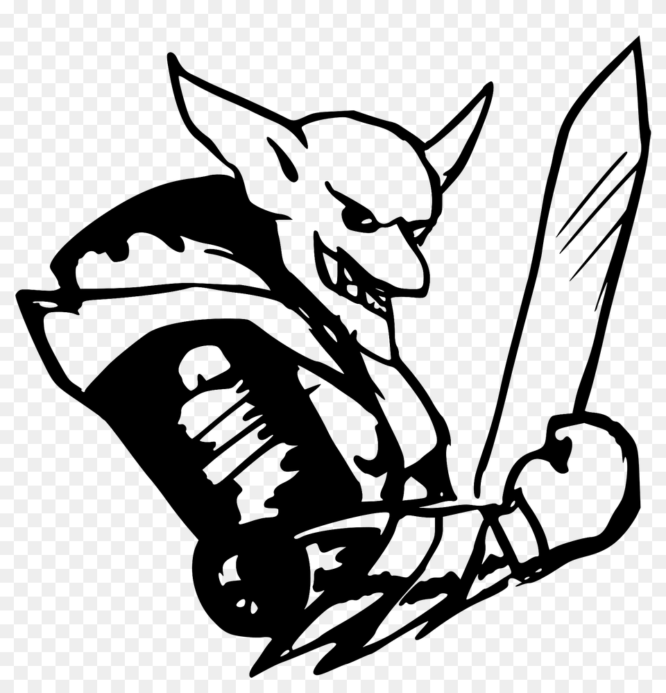 Goblin Black And White Clipart, Knight, Person Free Png Download