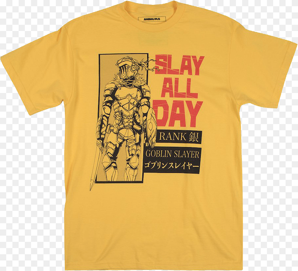 Goblin Slayer Yellow Tee Goblin Slayer Shirt, Clothing, T-shirt, Person Free Transparent Png