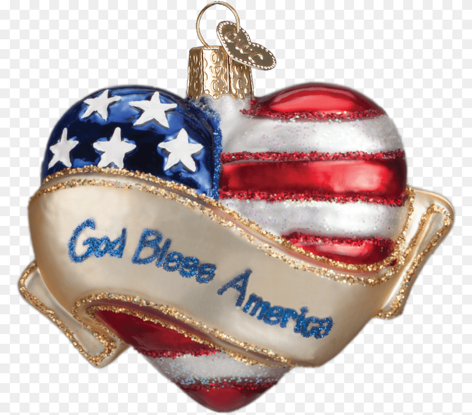 God Bless America Heart Patriotic Christmas Ornaments, Accessories, Birthday Cake, Cake, Cream Free Png Download